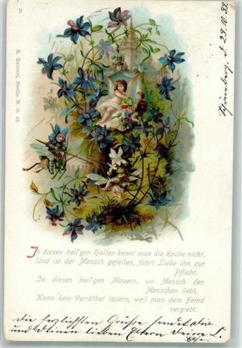 1899 In den Blüten Engel Blüten vermenschlicht Gedicht