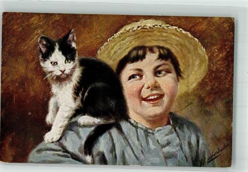 Kind Strohhut Katze Serie 93