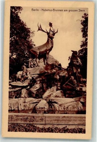 Tiergarten Hubertusbrunnen am grossen Stern Hirsch Verlag Stengel Nr.383
