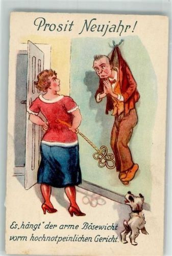 Humor Es hängt der arme Bösewicht vorm hochnotpeinlichen Gericht Frau Hund