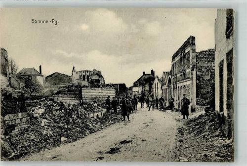 Sommepy-Tahure 1914 zerstörte Gebäude WK I