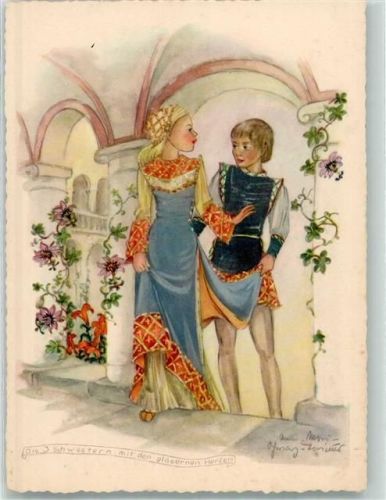 Verlag Korsch Nr. 8228 sign. Schwarz-Torinus Märchen Die Schwester mit dem gläsernen Herzen