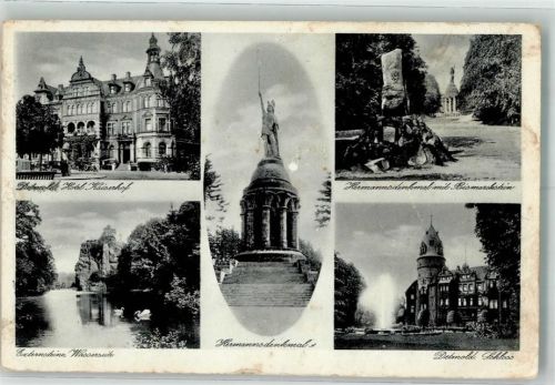 Detmold Hermanns- Denkmal Hotel Kaiserhof Externsteine Denkmal Bismarckstein Schloss