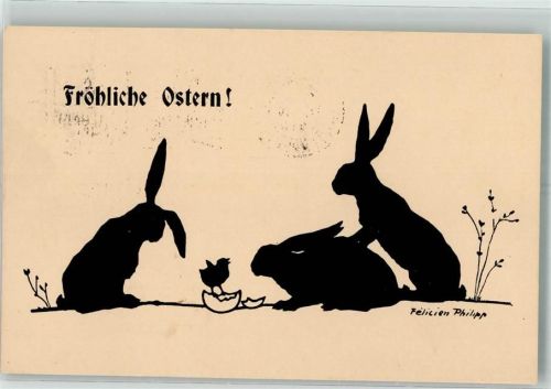 1919 Ostern Hase Küken