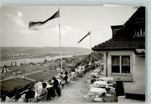 Bad Breisig Terrasse des Gasthauses Klein Petersberg Foto Original aus Archiv eines Ansichtskartenverlags Ort handschriftlich
