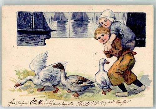 1905 Hollandkinder Gänse P.F. B. Serie 3939