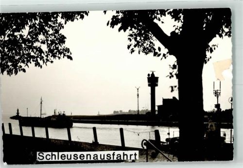 Brunsbüttel Leuchtturm Schleuse Ort handschrfitlich Foto Original aus Archiv eines Ansichtskartenverlags