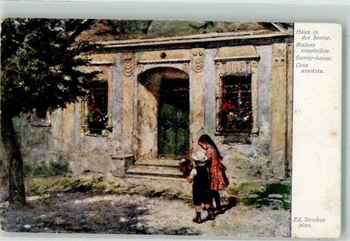 1923 sign. Strecker Haus in der Sonne Verlag Wiener Kunst B.K.W.I. Nr. 2267