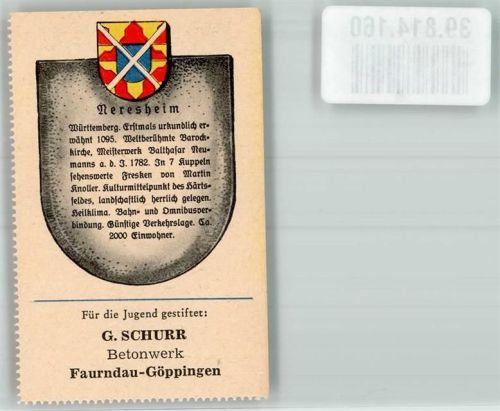 Neresheim Chronik Wappensammelmarke Nr. 344