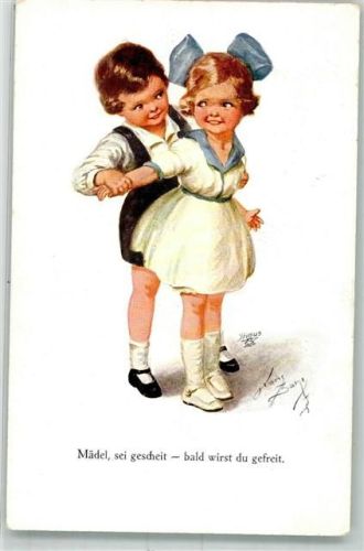 1922 sign. Hans Zahl Verlag Wohlgemuth & Lissner Primus Karte 03357 Serie Junges Glück Kinderpoesie