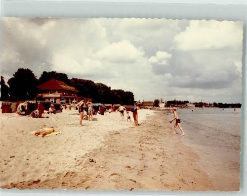Eckernförde Schwimmbad Strand Hotel Ort handschriftlich Foto Original aus Archiv eines Ansichtskartenverlags