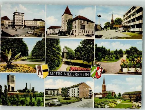 Moers 1966 Kirche Zeche Wappen