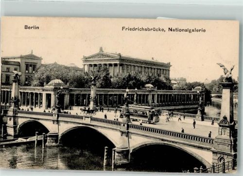 Berlin Mitte 1916 Friedrichsbrücke Nationalgalerie Straßenbahn J.W.B. 126