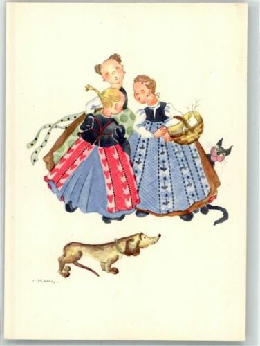 Dackel Katze Tracht Kunstverlag Hahn Ruhpolding 13