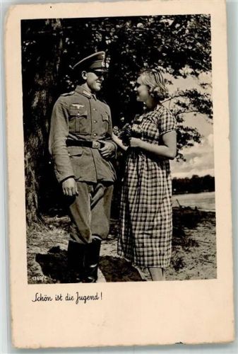 Landser in Uniform mit seiner Liebsten PH 1369/2