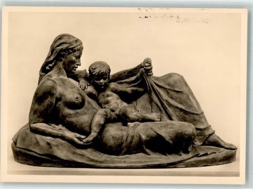 München sign. Kunst, Ernst Skulptur Die Mutter Erotik Photo Hoffmann HDK 426