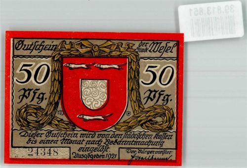 Wesel 1921 50 Pfennig