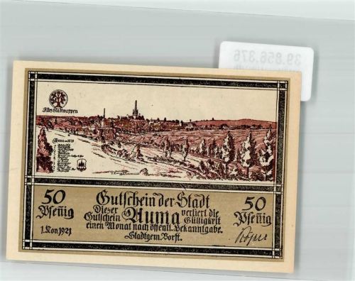 Auma 1921 50 Pfennig Mittelalterliche Stadtansicht