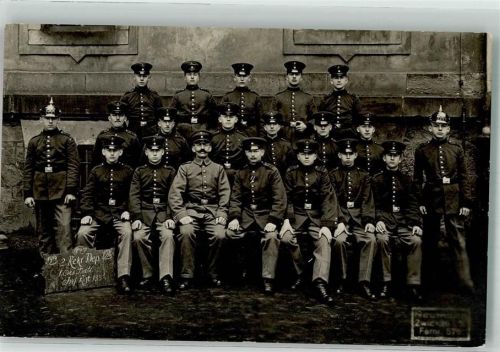 Zwickau 1916 Gruppenaufnahme von Rekruten des 1. Ersatz-Bataillones des Inf. Reg. 133 Ort lt. Fotograf Neumann