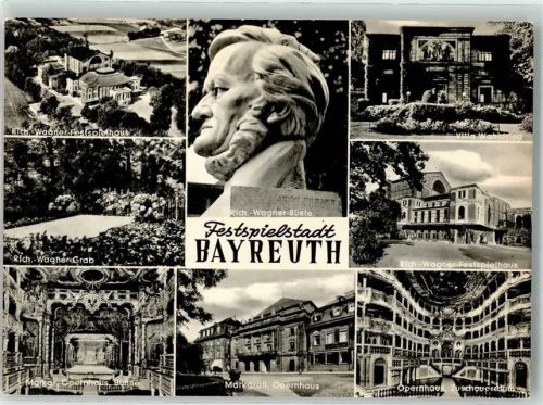 Bayreuth Büste Richard Wagner Festspielhaus Opernhaus Grab