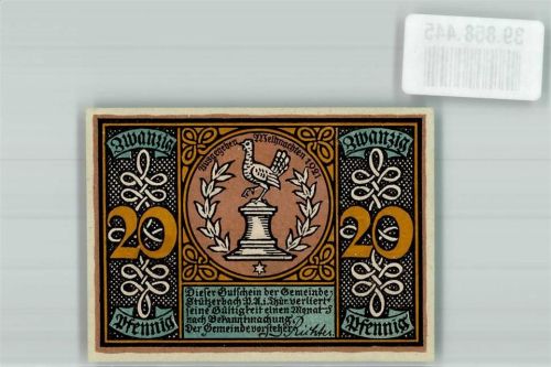 Stützerbach 1921 20 Pfennig Gutschein Glasbläser an der Gebläselampe arbeitend