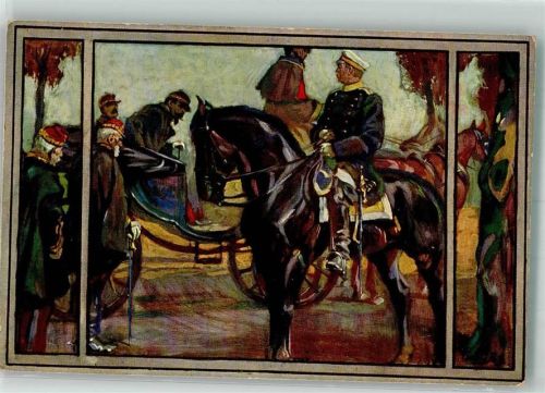 1917 sign. Putz Ludwig Begegnung Bismarcks m. Napoleon Wohlfahrts-Künstler-Postkarte Nr. 2