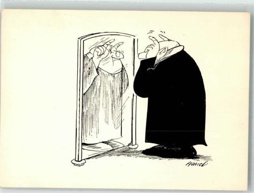 Don Tobias von Hanel Comic Teufel vor dem Spiegel