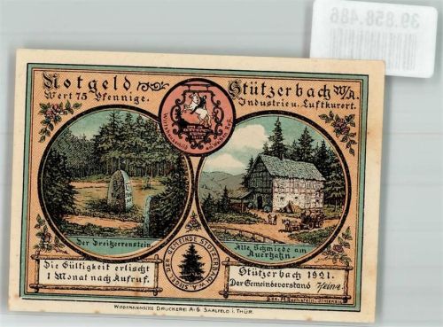 Stützerbach 1921 75 Pfennig