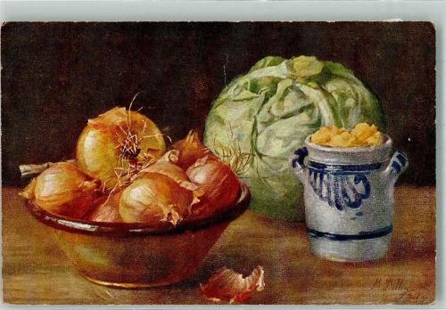 1918 Früchte Gemüse Zwiebel Kohl