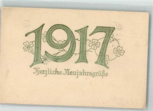 1916 Neujahr 1917 Glücksklee Maschinenstempel