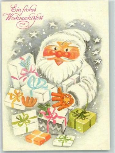 Weihnachten sign. Salomo G. Weihnachtsmann Künstlerkarte