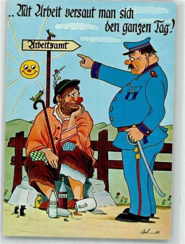 Polizist in Uniform nimmt sich eines Taugenichts an Humor Verlag Rühl Nr. 58