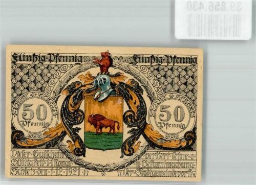 Schleiz 1921 50 Pfennig Portrait Johann Friedrich Böttger