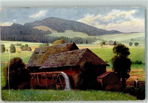 1915 Schneidemühle im Schwarzwald Verlag Edm. von König Nr. 231 sign. Hoffmann, Heinrich