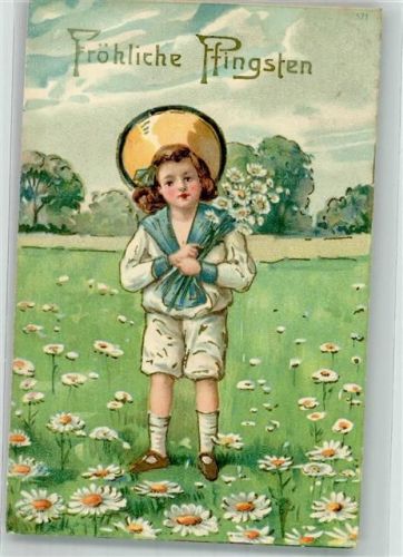 1907 Kind Margeriten pflücken