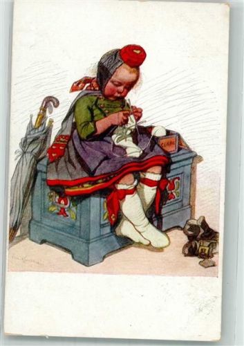 Kind stricken Hessische Trachten Nr. 7 Verlag N.B. Elwerts