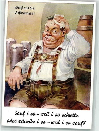 München Bierkrug Tracht Spruch Verlag Lengauer Nr.3062