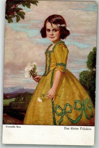 Das kleine Fräulein , Mädchen Mode Primus Wolgemuth & Lissner Nr. 3040 Max, Corneille 1917 Künstlerkarte