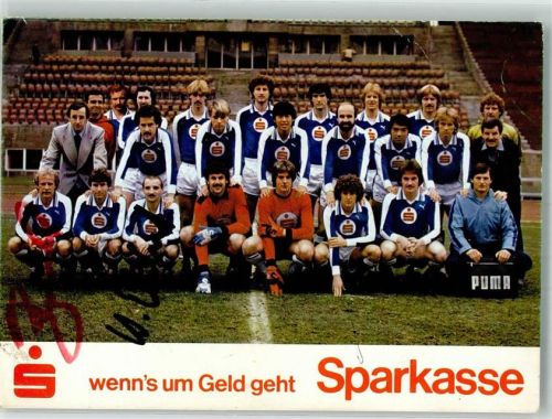 Hertha 1981 Rückseite Unterschriften der Mannschaft
