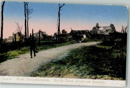 Saint Hubert Das zerstörte La Creute ferme und Hurtebise Gloria-Viktoria-Album Serie 5/1 WK I