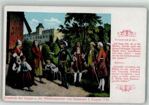 Friedrich der Große u. d. Mühlenbesitzer v. Sanssouci 2.8.1745