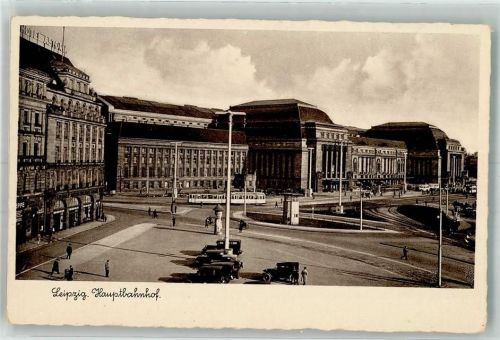 Leipzig Hauptbahnhof Straßenbahn Oldtimer Litfaßsäule Hotel Astoria