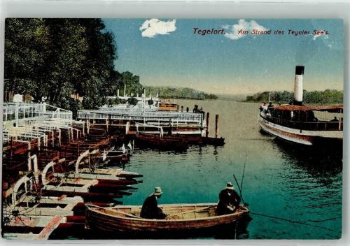 Tegelort Hafen Ruderboot Dampfschiff