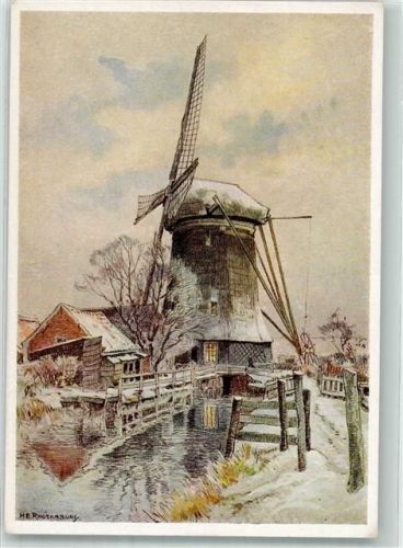 Den Haag sign. Roodenburg Wasser- und Windmühle
