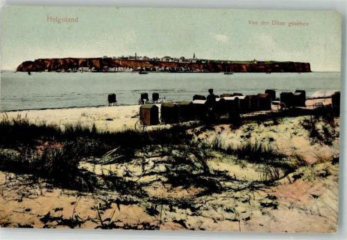 Helgoland 1912 Unter- und Oberland vom Strand der Düne Badekarren Verlag Glückstadt & Münden 25751