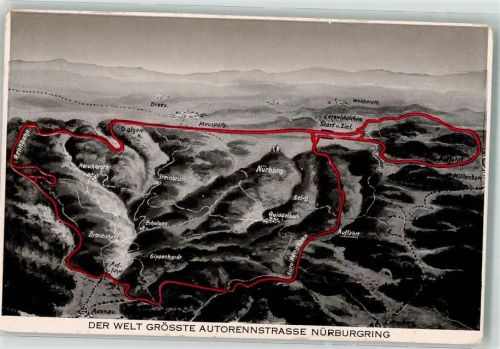 Adenau Vogelschau Auto-Rennstraße Nürburgring