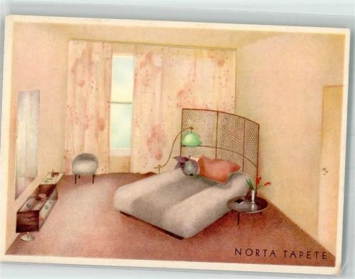 Ein Schlafzimmer ausgekleidet mit Norta Tapete Bildkarte