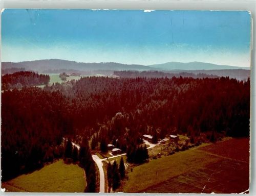 Rinchnach Pension Plattenhöhe Fliegeraufnahme Ort handschriftlich Foto Original aus Archiv eines Ansichtskartenverlags