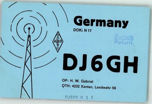 Xanten Funkfrequenzkarte DJ 6 GH Landwehr 56