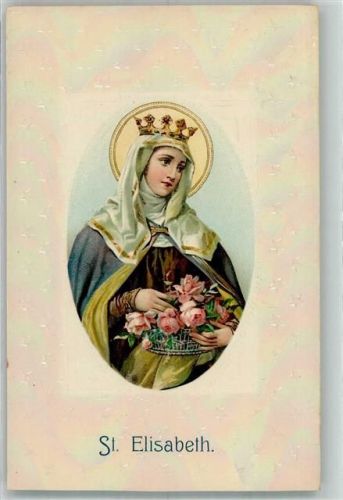 St. Elisabeth mit Rosen Passepartout